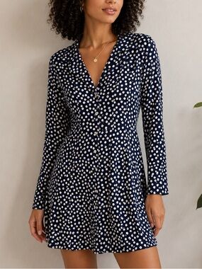 Vintage Espirit Button Print Dress